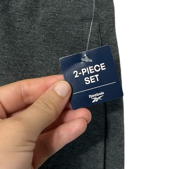 Reebok Jogger Sweatpants NWT Mens Sz L Gray Drawstring Athleisure Casual Workout - Picture 3 of 7